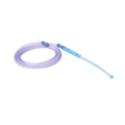 Med Vet International&nbsp;Dynarex Yankauer Suction Handle, Bulb Tip, Non-Vented, w/Pre-Attached 3/16
