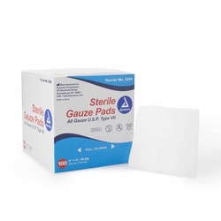 Med Vet International&nbsp;Gauze Sponge Dynarex 4 X 4 Inch, 1 per Pack, Sterile 12-Ply Square, 3354, 1200/Case
