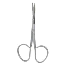 Med Vet International&nbsp;Miltex Blepharoplasty Scissors, Curved, One Serrated Blade, Ribbon Type, German, 4.12in, 5-263