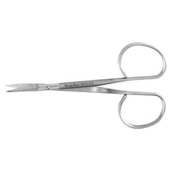 Med Vet International&nbsp;Miltex MeisterHand Iris Scissors, Curved, Standard Flat Shanks, German, 4in, MH18-1416