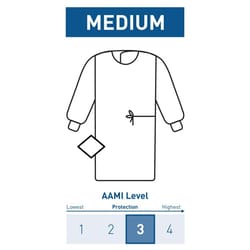 Med Vet International McKesson Non-Reinforced Surgical Gown with Towel, Medium, Blue, Sterile, 183-I90-8010-S1, 1/Pack