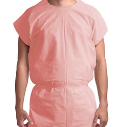 Med Vet International Dynarex Exam Gown, 3 Ply T/P/T Universal, Mauve, 50/Case