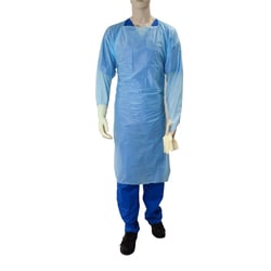 Med Vet International&nbsp;Dynarex CPE Thumb Loop Isolation Gown, Blue, 75/Case