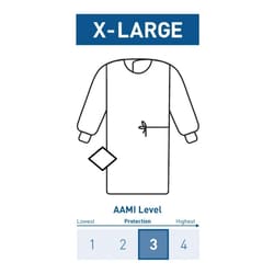 Med Vet International&nbsp;McKesson Non-Reinforced Surgical Gown with Towel, X-Large, Blue, Sterile, 183-I90-7030-S1, 1/Pack