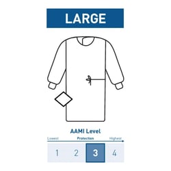 Med Vet International&nbsp;McKesson Non-Reinforced Surgical Gown with Towel, Large, Blue, Sterile, 183-I90-7020-S1, 1/Pack