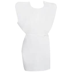Med Vet International McKesson Patient Exam Gown, White, One Size Fits Most, Adult, Unisex, 18-10846, Each