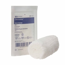 Med Vet International Fluff Bandage Roll Dermacea™ 4 Inch X 4-1/8 Yard 1 per Pouch Sterile 6-Ply Roll Shape, 441106, 100/Case
