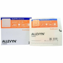 Med Vet International&nbsp;Foam Dressing Allevyn Adhesive 5 X 5 Inch With Border Film Backing Adhesive Square Sterile, 66020044, 10/Box