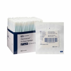 Med Vet International&nbsp;I.V. Sponge Dermacea&trade; 2 X 2 Inch Sterile 6-Ply, 441408, 2/Pack, 35 Packs/Box, 20 Boxes