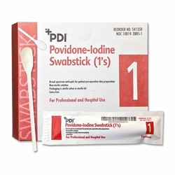 Med Vet International&nbsp;Impregnated Swabstick PDI 10% Strength Povidone-Iodine Individual Packet NonSterile, S41350, Each