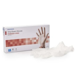 Med Vet International&nbsp;McKesson Confiderm Vinyl Exam Glove, Large, Clear, NonSterile, 14-168, 1000/Case