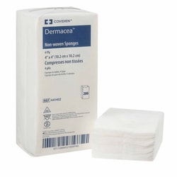 Med Vet International&nbsp;Nonwoven Sponge Dermacea&trade; 4 X 4 Inch 200 per Pack NonSterile 4-Ply Square, 441402, 200/Bag, 10 Bags