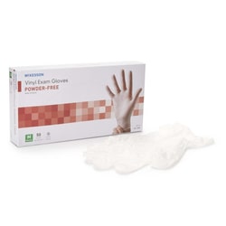 Med Vet International&nbsp;McKesson Confiderm Vinyl Exam Glove, Medium, Clear, NonSterile, 14-166, 50/Box