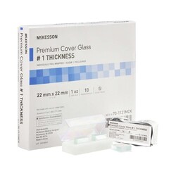 Med Vet International&nbsp;McKesson No  1 Thickness Cover Glass 22 x 22 mm 1oz Pack 70-1121MCK 10 Packs
