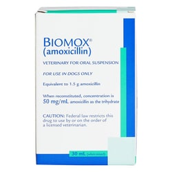 Med Vet International&nbsp;Biomox Amoxicillin Suspension 50mg/mL 15mL