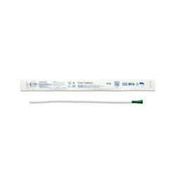Med Vet International&nbsp;Urethral Catheter Cure Ultra Straight Tip Lubricated PVC 14 Fr  16 Inch 510814 30/Box
