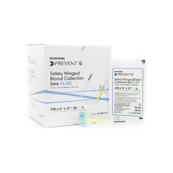 Med Vet International&nbsp;McKesson Prevent G Blood Collection Set 23 Gauge 3/4 Inch Needle Length Safety Needle 12 Inch Tubing Sterile 16-BC2334 50/Box