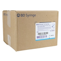 Med Vet International&nbsp;BD Hypodermic Syringes   Needles 3mL Luer Lok 25G x 1-in  100/Box