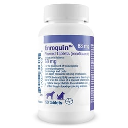 Med Vet International&nbsp;Enrofloxacin Tablets (Enroquin) 68mg 50ct