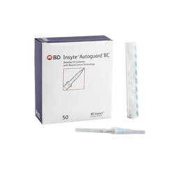 Med Vet International&nbsp;Peripheral IV Catheter Insyte Autoguard BC 22 Gauge 1 Inch Button Retracting Safety Needle 382523 Each