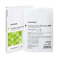 Med Vet International&nbsp;McKesson Silicone Wound Contact Layer Dressing 4 x 7-2/5 Inch 4817 Each