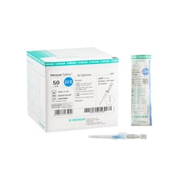 Med Vet International&nbsp;Peripheral IV Catheter Introcan Safety 22 Gauge 1 Inch Sliding Safety Needle 4252519-02 Each