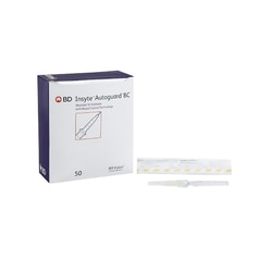 Med Vet International&nbsp;Peripheral IV Catheter Insyte Autoguard BC 24 Gauge 0 75 Inch Button Retracting Safety Needle 382512 Each