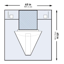 Med Vet International&nbsp;McKesson Sterile Under Buttocks Obstetrics / Gynecology Drape 40 x 45 Inch 183-I80-14112-S 25/Case