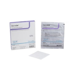 Med Vet International&nbsp;Collagen Dressing DermaCol 4 X 4 Inch Square Sterile 00303E 10/Box