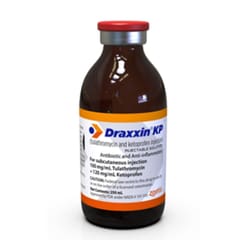 Med Vet International&nbsp;Draxxin KP (Tulathromycin and Ketoprofen) Injectable Solution Antibiotic and Anti-Inflammatory 250mL