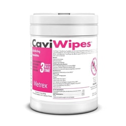 Med Vet International&nbsp;Metrex CaviWipes Surface Disinfectant Alcohol-Based Wipes Non-Sterile Disposable Alcohol Scent Canister 6 X 6 75in 160/Cannister 13-1100 12 Cannisters