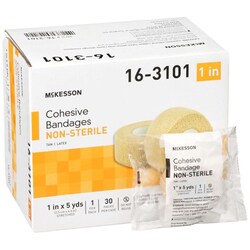 Med Vet International&nbsp;McKesson Self-adherent Closure Cohesive Bandage 1 Inch x 5 Yard 16-3101 30/Case