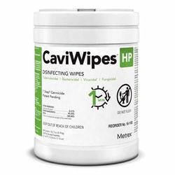Med Vet International&nbsp;CaviWipes HP Surface Disinfectant Cleaner Peroxide Based Manual Pull Wipe Scented NonSterile 16-1100 160/Canister 12 Canisters