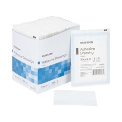 Med Vet International&nbsp;McKesson White Adhesive Dressing 3 x 4 Inch 16-4273 100/Box