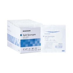 Med Vet International&nbsp;McKesson IV/Drain Split Dressing 6-Ply 2 x 2 Inch 16-42026 35/Box
