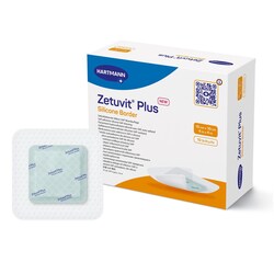 Med Vet International&nbsp;Zetuvit Plus Silicone Border Super Absorbent Dressing 4 x 4 Inch Sterile 413901 Each