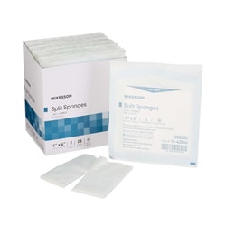 Med Vet International&nbsp;McKesson IV/Drain Split Dressing 6-Ply 4 x 4 Inch 16-42046 600/Case