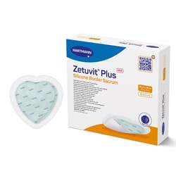Med Vet International&nbsp;Zetuvit Plus Silicone Border Super Absorbent Dressing 7 x 7 Inch Sacral Sterile 413906 10/Box