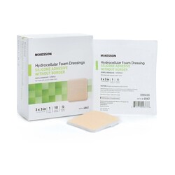 Med Vet International&nbsp;McKesson Silicone Gel Adhesive without Border Silicone Foam Dressing 3 x 3 Inch 4862 10/Box