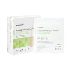 Med Vet International&nbsp;McKesson Silicone Gel Adhesive without Border Silicone Foam Dressing 4 x 4 Inch 4863 Each