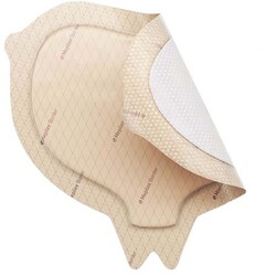 Med Vet International&nbsp;Mepilex Foam Border Dressing Sacrum Sterile 9-1/5 X 9-1/5in Border Film Backing Silicone Adhesive Sacral 282455 10/Box