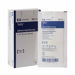 Med Vet International&nbsp;Adhesive Dressing Telfa 4 X 8 Inch Nonwoven Rectangle White Sterile 7541 Each