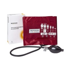 Med Vet International&nbsp;McKesson LUMEON Blood Pressure Cuff and Bulb Nylon Cuff Large Cuff Burgundy 34 - 50 cm Arm Adult 01-865-12XBDGM 1/Box