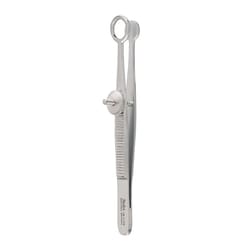 Med Vet International&nbsp;Miltex Ayer Chalazion Forceps 3-5/8in Fenestrated Jaw inside Ring Diameter 8 2mm Solid Blade German 18-1170