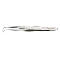 Med Vet International&nbsp;Miltex Iris Tissue Forceps 3 75in Delicate Full Curved 1 X 2 Teeth 0 6mm Wide At Tip German 18-791
