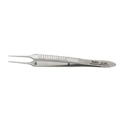 Med Vet International&nbsp;Miltex Mcpherson Micro Corneal Forceps 3 5in Straight 1 X 2 Teeth With Tying Platform German 18-837