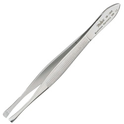 Med Vet International&nbsp;Miltex Littauer Cilia Forceps 3 5in  4mm Wide Jaws Fine Horizontal Serrations