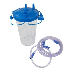 Med Vet International&nbsp;Dynarex Disposable Suction Canister w/Float Valve Shutoff 1200cc Canister w/Tubing 30/Case