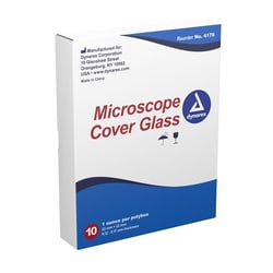 Med Vet International&nbsp;Dynarex Microscope Cover Glass 0 12 - 0 17 mm thickness 50/Case