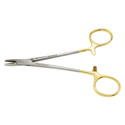 Med Vet International&nbsp;Miltex Baumgartner Needle Holder Serrated Jaws Tungsten 5 75in German PM-2110